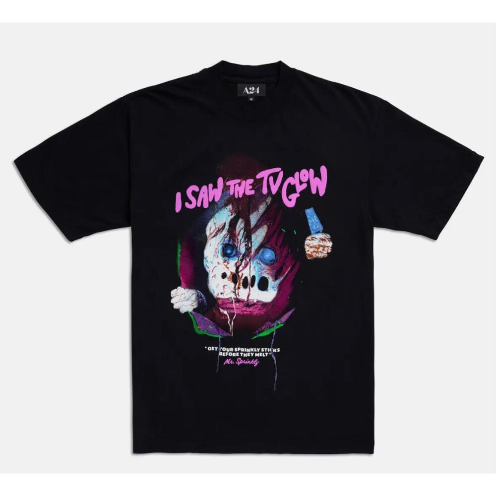 I SAW THE TV GLOW MOVIE | MR SPRINKLY TEE; Size LARGE, BNWT | OFFICIAL A24 MERCH